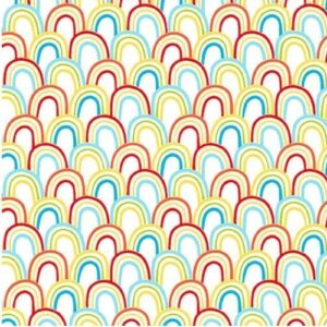 Play All Day Overlapping Rainbows fabric childrens fabric