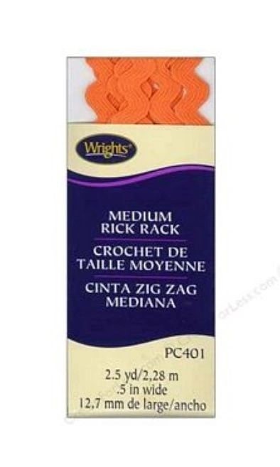 Orange Rick Rack Orange Peel Medium Rick Rack - Becca's Boutique