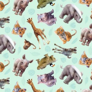 fabric for baby fabric baby animals fabric for nursury fabric animal print fabric with safari animals