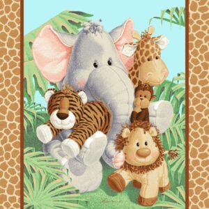 fabric for baby panel fabric baby animals fabric for nursury fabric animal print fabric with safari animals panel