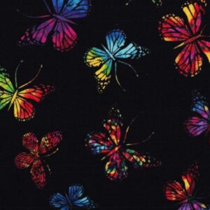 Butterfly Fabric black fabric with butterflies fabric with black background with butterflies colorful butterfly fabric